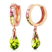 Cubic Zirconia Droplet Huggie Earrings 5.68ctw in 9ct Rose Gold