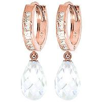 cubic zirconia droplet huggie earrings 111ctw in 9ct rose gold