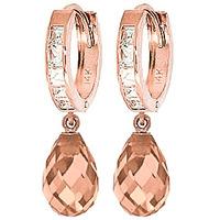 Cubic Zirconia Droplet Huggie Earrings 11.1ctw in 9ct Rose Gold