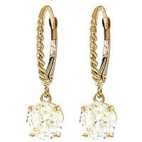 Cubic Zirconia Drop Earrings 4.5ctw in 9ct Gold