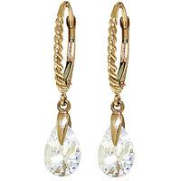 Cubic Zirconia Drop Earrings 4.5ctw in 9ct Gold