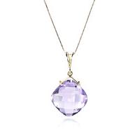 Cushion Cut Amethyst Pendant Necklace 8.75ct in 9ct Gold