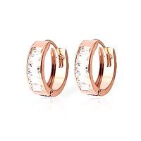 Cubic Zirconia Huggie Earrings 3.5ctw in 9ct Rose Gold