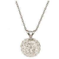 cubic zirconia ball pendant necklace 42ctw in 9ct white gold