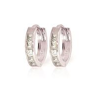 Cubic Zirconia Huggie Earrings 1.1ctw in 9ct White Gold