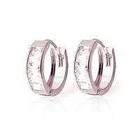 Cubic Zirconia Huggie Earrings 3.5ctw in 9ct White Gold