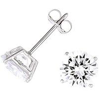 Cubic Zirconia Stud Earrings 4.5ctw in 9ct White Gold