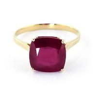 Cushion Cut Ruby Ring 4.7ct in 9ct Gold