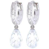 Cubic Zirconia Droplet Huggie Earrings 11.1ctw in 9ct White Gold