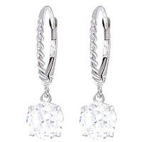 Cubic Zirconia Drop Earrings 4.5ctw in 9ct White Gold