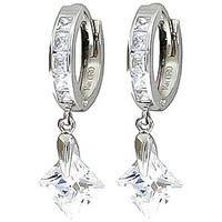 cubic zirconia huggie earrings 758ctw in 9ct white gold