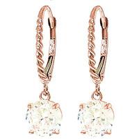 Cubic Zirconia Drop Earrings 4.5ctw in 9ct Rose Gold