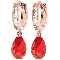 Cubic Zirconia Drop Earrings 11.1ctw in 9ct Rose Gold