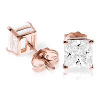 Cubic Zirconia Alexandra Stud Earrings 4.0ctw in 9ct Rose Gold