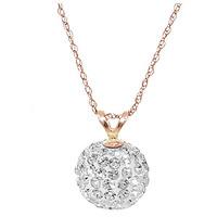 Cubic Zirconia Ball Pendant Necklace 4.2ctw in 9ct Rose Gold