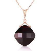 Cushion Cut Garnet Pendant Necklace 8.75ct in 9ct Rose Gold