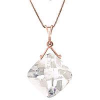 cushion cut white topaz pendant necklace 875ct in 9ct rose gold