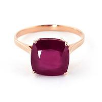 Cushion Cut Ruby Ring 4.7ct in 9ct Rose Gold