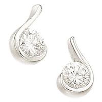 Cubic Zirconia Set Silver Earrings GK-E436C