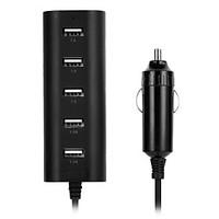 Cwxuan Universal 5-Port USB 5V Smart Quick Car Power Charger Adapter Cable (12-24V)