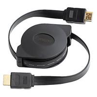 Cwxuan High Speed Retractable 1080P HDMI Male to Male Flat Connection Cable (100cm)