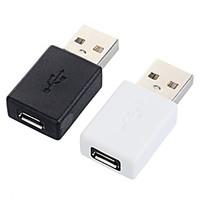 Cwxuan Micro USB Female to USB 2.0 Male Adapter - Black White (2PCS)