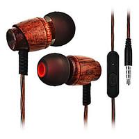 Cwxuan Wooden Stereo Earphone with Mic / Smart Button for iPhone 6/iPhone 6 Plus /5S Samsung S4/5 HTC and Others