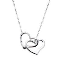 CW Sellors Necklace Double Open Heart Silver