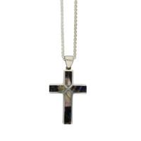 C.W Sellors Necklace Cross Blue John And Silver