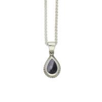C.W Sellors Necklace Tear Drop Blue John And Silver