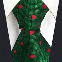 CXL5 Unique Extra Long Mens Ties Green Red Dots 100% Silk Business New Jacquard Woven For Men