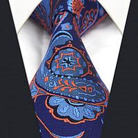 CXL13 Extra Long Handmade New For Mens Ties Classic Blue Orange Abstract 100% Silk Fashion Dress Unique Casual