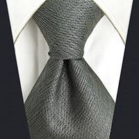 CXL20 For Men\'s Neckties Extra Long New Gray Solid 100% Silk Handmade Casual Fashion Business Dress