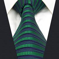 CXL19 Extra Long New For Men Neckties Dark Blue Green Stripes 100% Silk Handmade Casual Fashion Dress