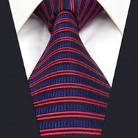 CXL17 Handmade Extra Long New For Men Neckties Red Blue Stripes 100% Silk Casual Fashion Dress