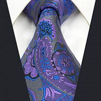 CXL14 New For Mens Neckties Extra Long Handmade Purple Gray Abstract 100% Silk Fashion Dress Unique Casual