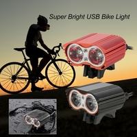 Cycling Safety 2000 Lumens Super Bright USB Bike Light Powerful Double Lights Bicycle LED Front Light Waterproof Flashlight Easy Installation