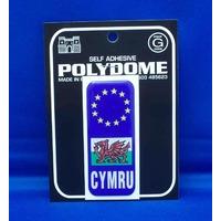 cymru euro plate polydome sticker