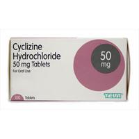 Cyclizine Hydrochloride 50mg 100 Tablets