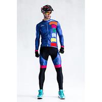 Cycling Jersey with Bib Tights Men\'s Unisex Long Sleeve Bike Bib TightsQuick Dry Windproof Anatomic Design Fleece Lining Ultraviolet