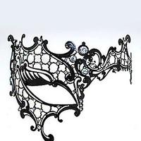 Cyclops Style Metal Hollow Deluxe Carnival Masquerade Mask with Rhinestone