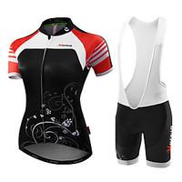Cycling Jersey with Shorts Women\'s Short Sleeve Bike Jersey Bib TightsAnatomic Design Moisture Permeability High Breathability (>15, 001g)
