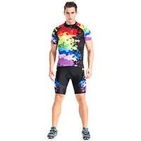 Cycling Jersey with Shorts Unisex Short Sleeve Bike Shorts Jersey Clothing SuitsBreathable Back Pocket Anti-skidding/Non-Skid/Antiskid