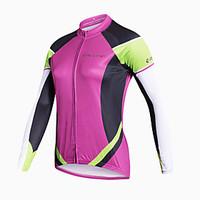 Cycling Jersey Women\'s Long Sleeve Bike Quick Dry Breathable Lightweight Materials Back Pocket Sweat-wicking Comfortable 100% Polyester