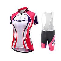 Cycling Jersey with Bib Shorts Women\'s Short Sleeve Bike Jersey Compression Clothing Tights Padded Shorts/Chamois Bib TightsQuick Dry