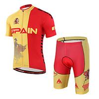 Cycling Jersey with Shorts Unisex Short Sleeve Bike Tracksuit Padded Shorts/ChamoisBreathable Compression 3D Pad