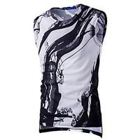 Cycling Jersey Men\'s Sleeveless Bike Tank Quick Dry Breathable Sweat-wicking Sports Printing Summer Cycling/Bike Running White Red