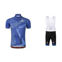 Cycling Jersey with Bib Shorts Bike 3D Pad Reflective Strips Sweat-wicking Polyester Spring Summer Fall/Autumn White Black