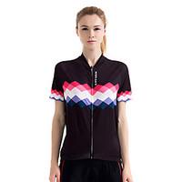 Cycling Jersey Women\'s Short Sleeve Bike Sweatshirt Jersey Quick Dry Breathable Sweat-wicking Polyester Classic Summer White Black