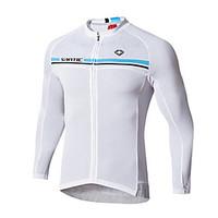 Cycling Jersey Men\'s Long Sleeve Bike Jersey 100% Polyester Fashion Spring Summer Leisure Sports Backcountry Grey Pearl